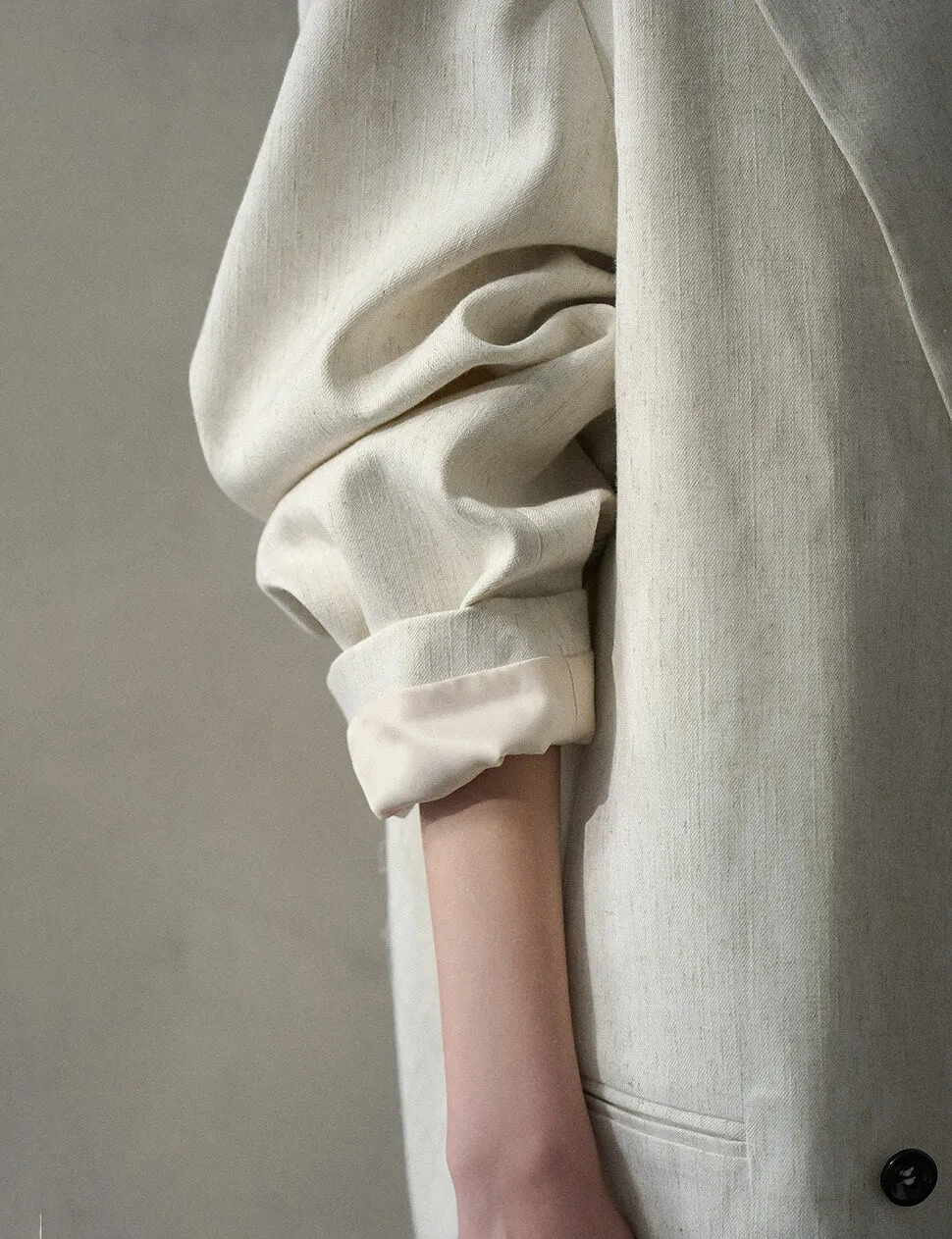 Oat Oversized Linen-Blend Blazer-PREORDER