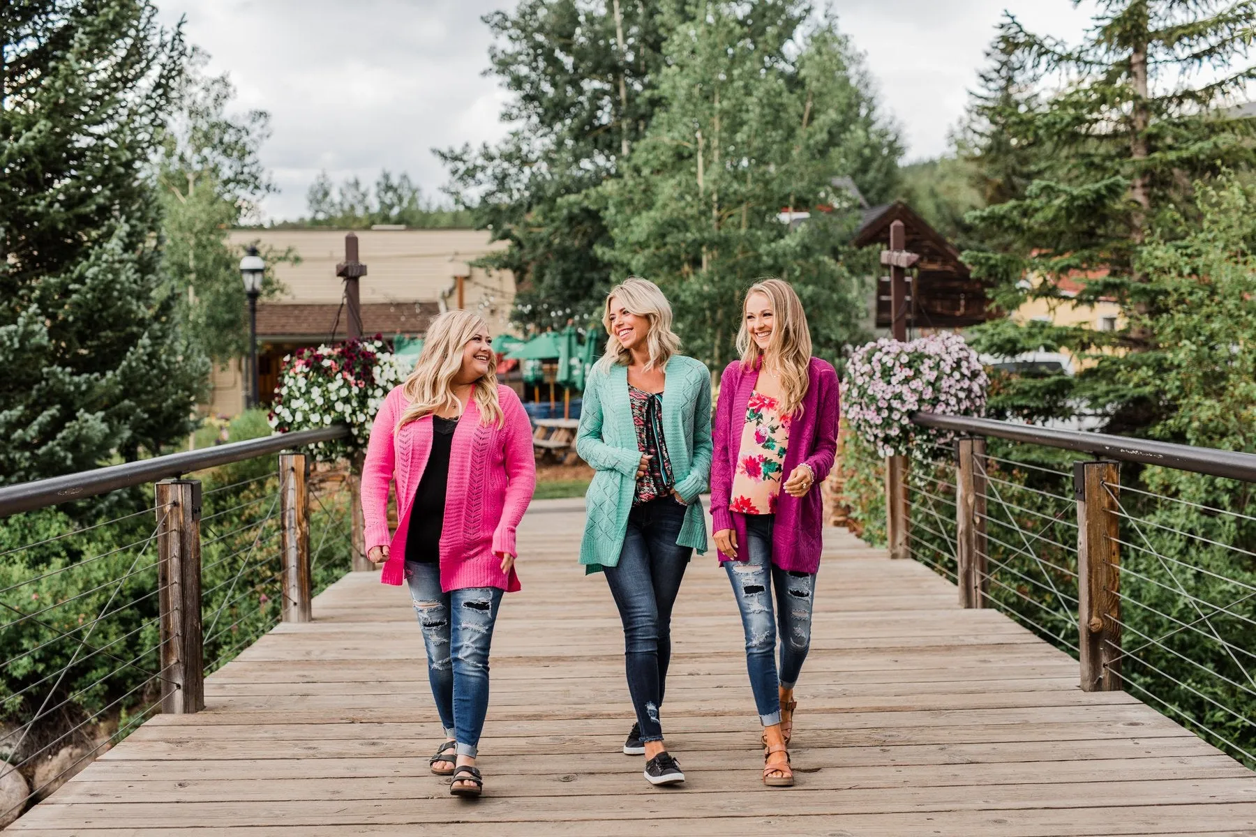 Open Front Pointelle Cardigan- Pink