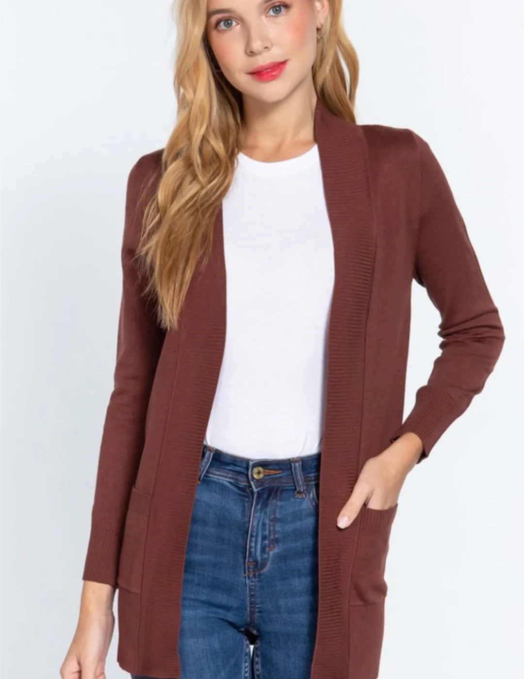 Open Sweater Cardigan w/ pockets (2 colors)