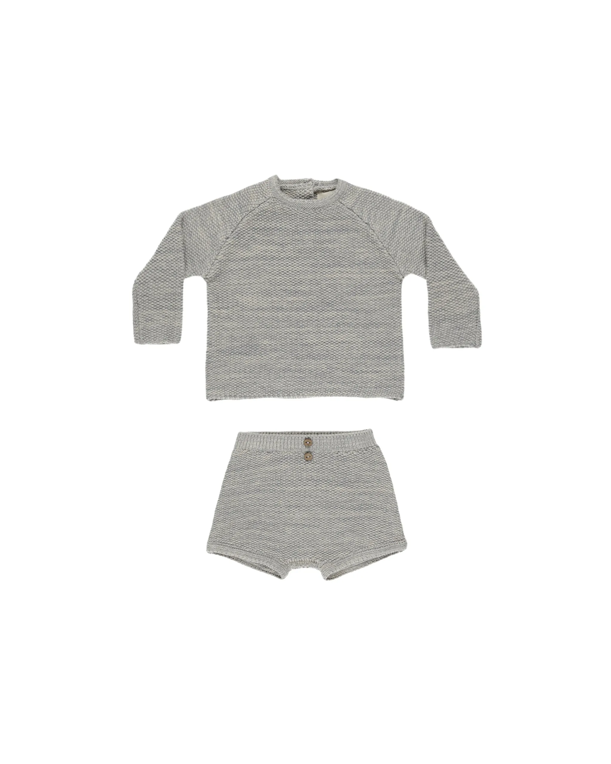 ORGANIC Summer Knit Set || Heathered Blue