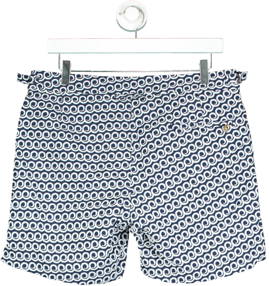 Orlebar Brown Navy Blue Printed Swim Shorts W32