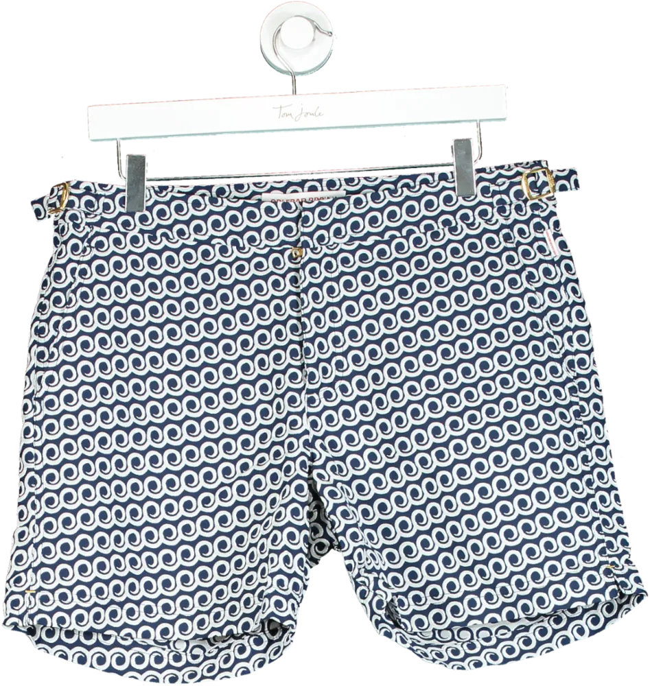 Orlebar Brown Navy Blue Printed Swim Shorts W32