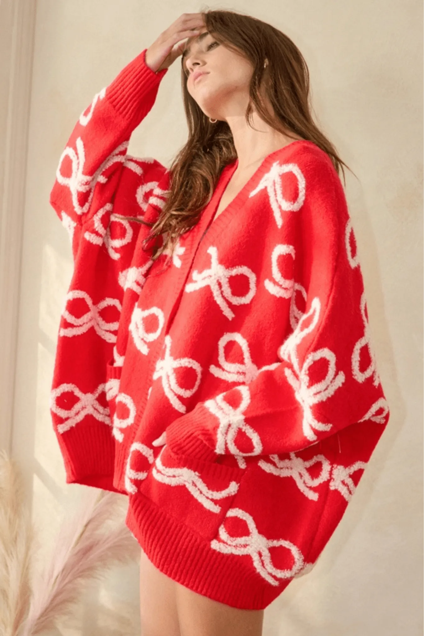 Oversized Bow Cardi with love