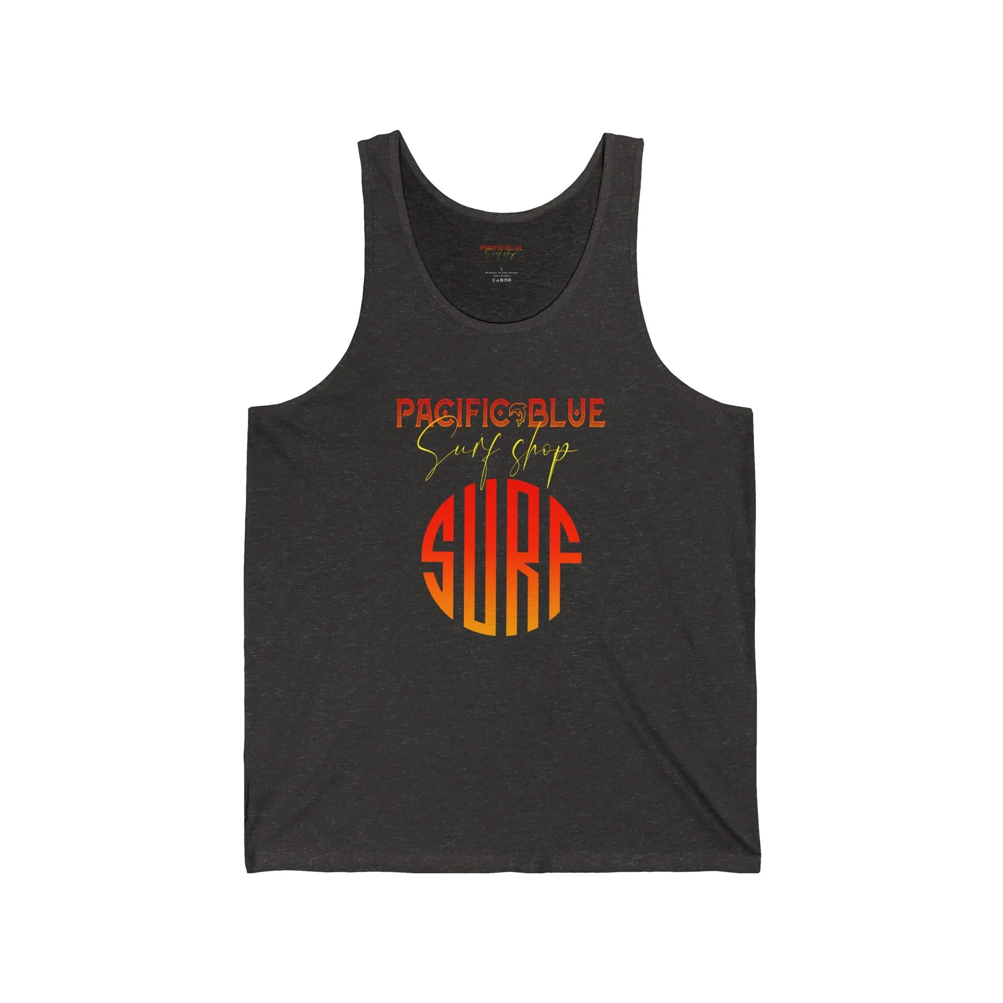 Pacific Blue Surf Shop Sunset Surf 1 / Black  Jersey Tank