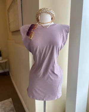 Padded Shoulder Shirt Dress