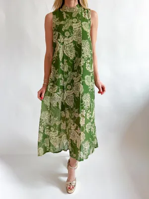 Paisley Violet Sleeveless Midi Dress