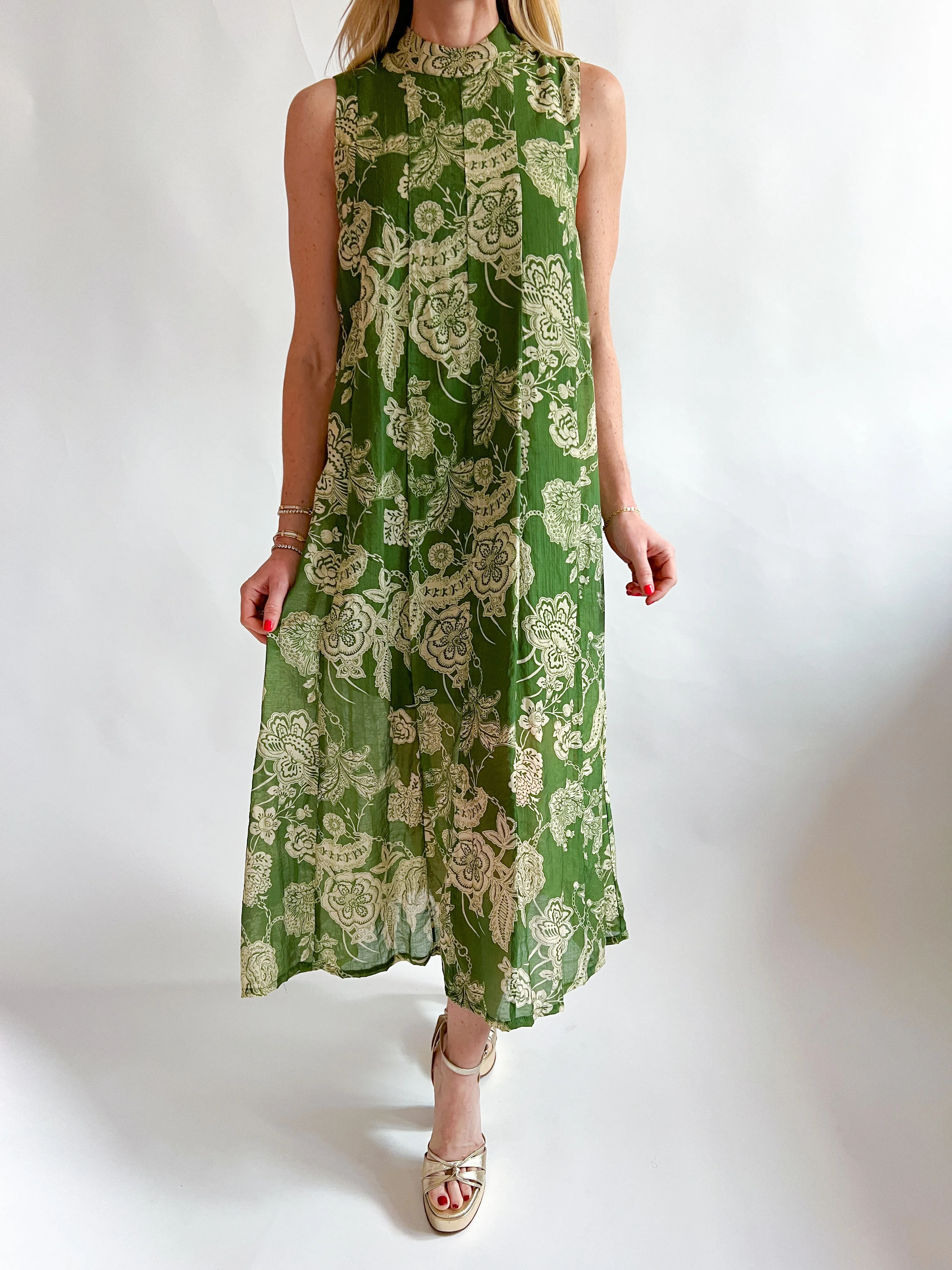 Paisley Violet Sleeveless Midi Dress