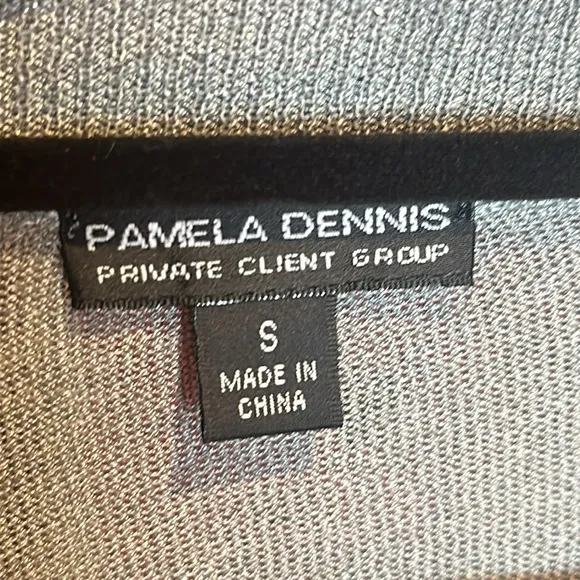 Pamela Dennis Stunning shimmering grey lightweight sweater cardigan size small