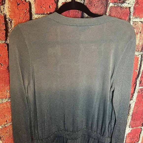 Pamela Dennis Stunning shimmering grey lightweight sweater cardigan size small