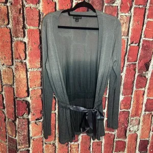 Pamela Dennis Stunning shimmering grey lightweight sweater cardigan size small