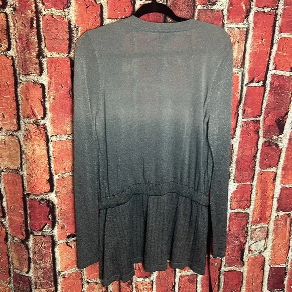 Pamela Dennis Stunning shimmering grey lightweight sweater cardigan size small