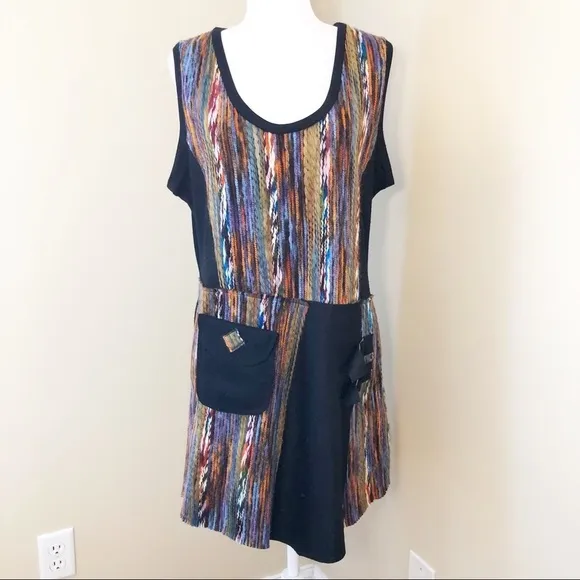 Papillon NWT Multicolor Sweater Sleeveless Dress