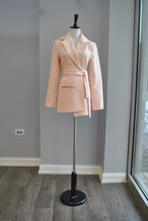 PEACH SPRING OVERSIZED BLAZER WITH A BELT