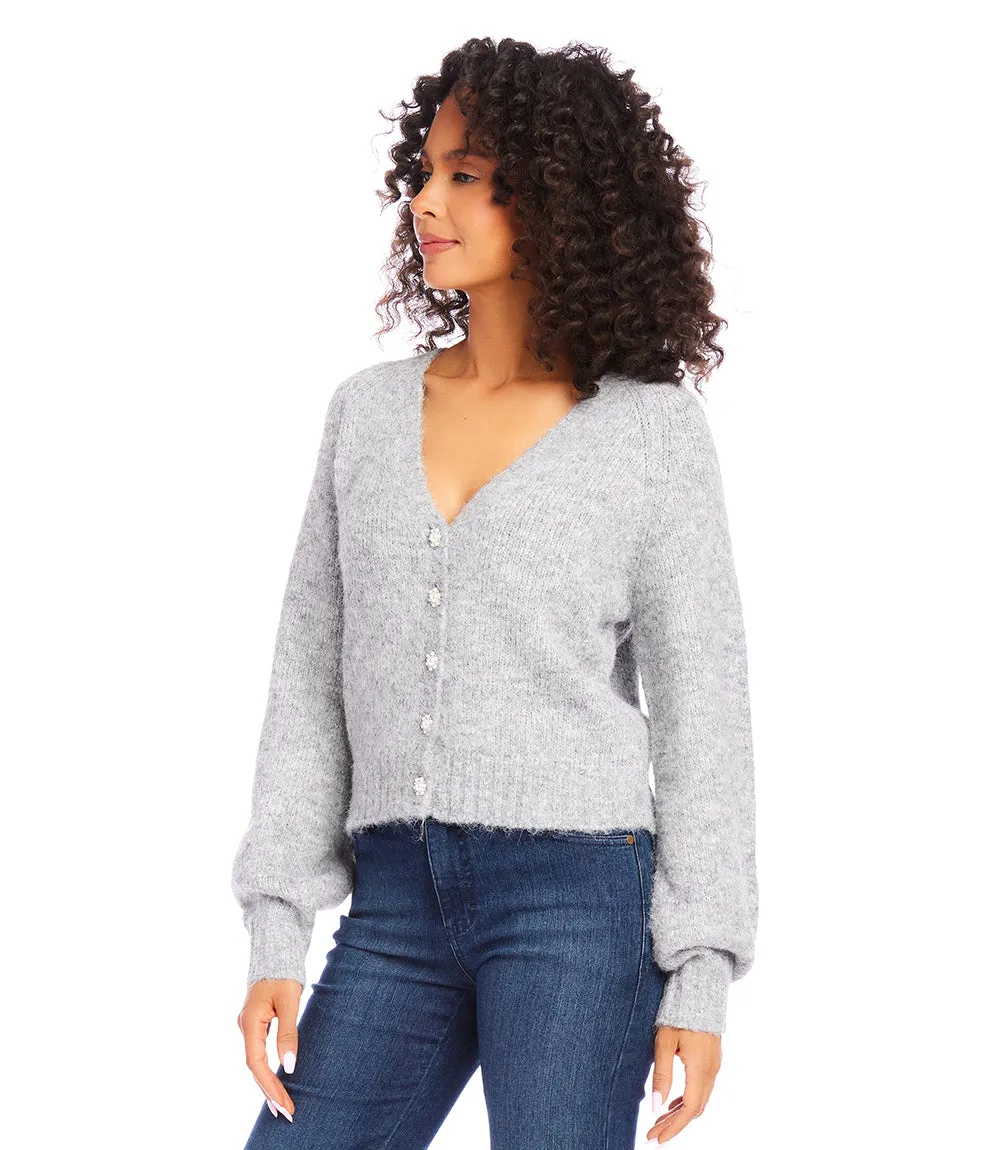 Pearl Button Cardigan Sweater
