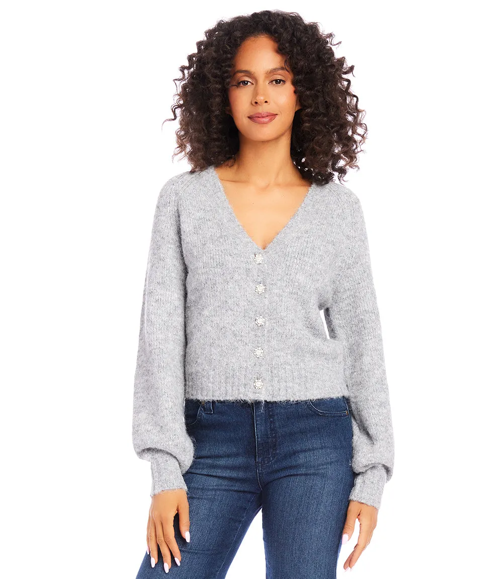 Pearl Button Cardigan Sweater