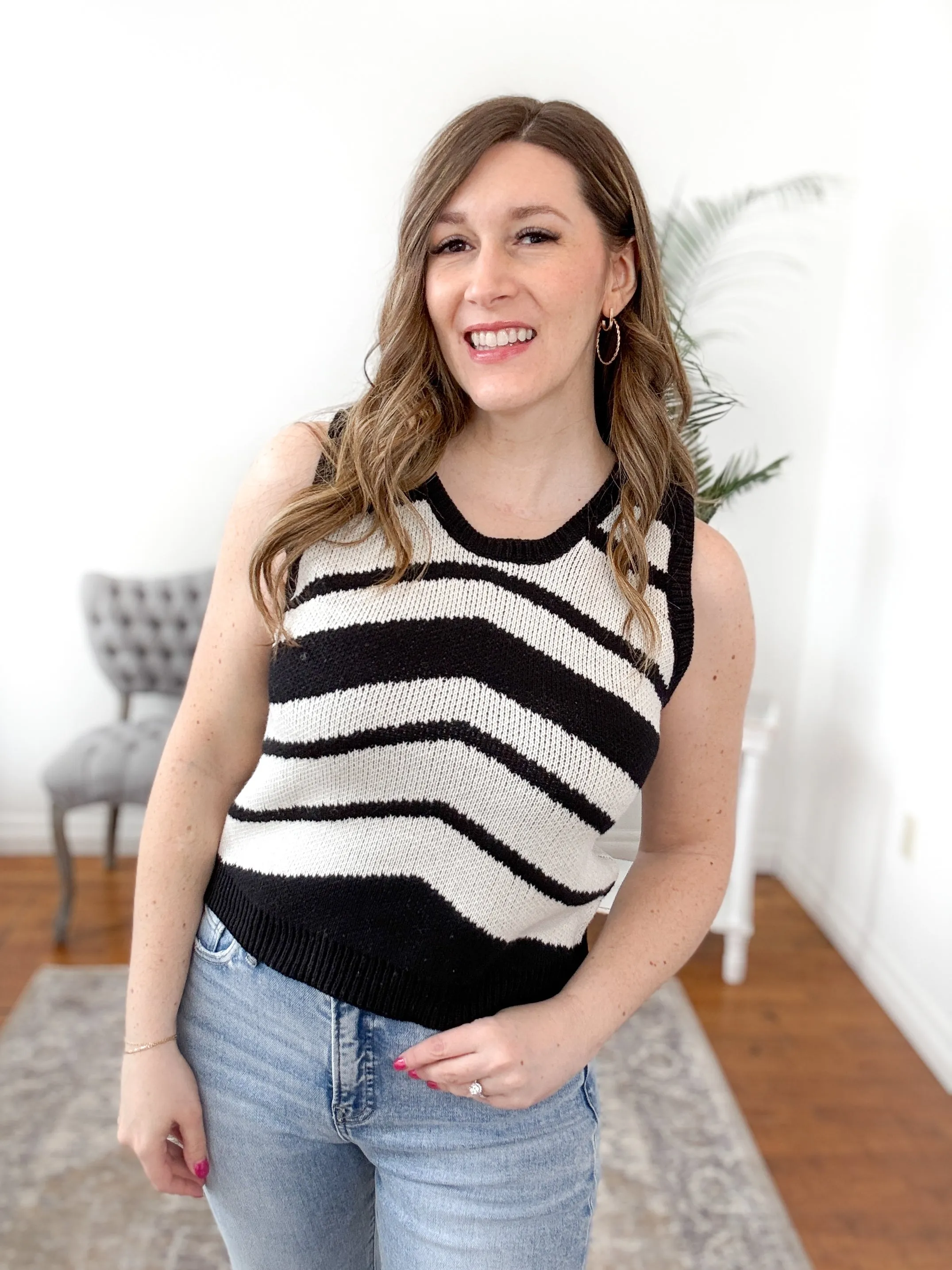Pennie Chevron Sleeveless Sweater