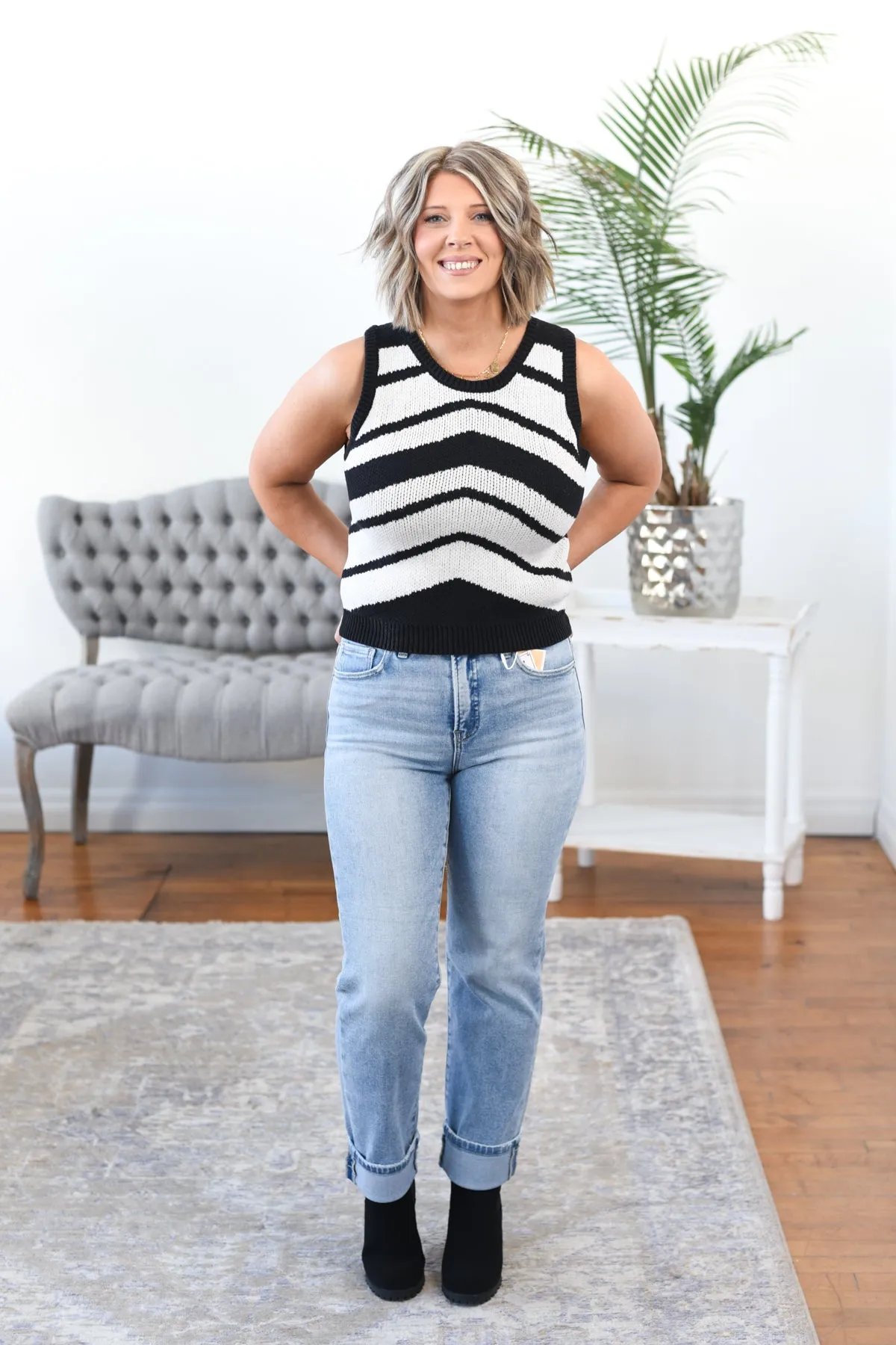 Pennie Chevron Sleeveless Sweater