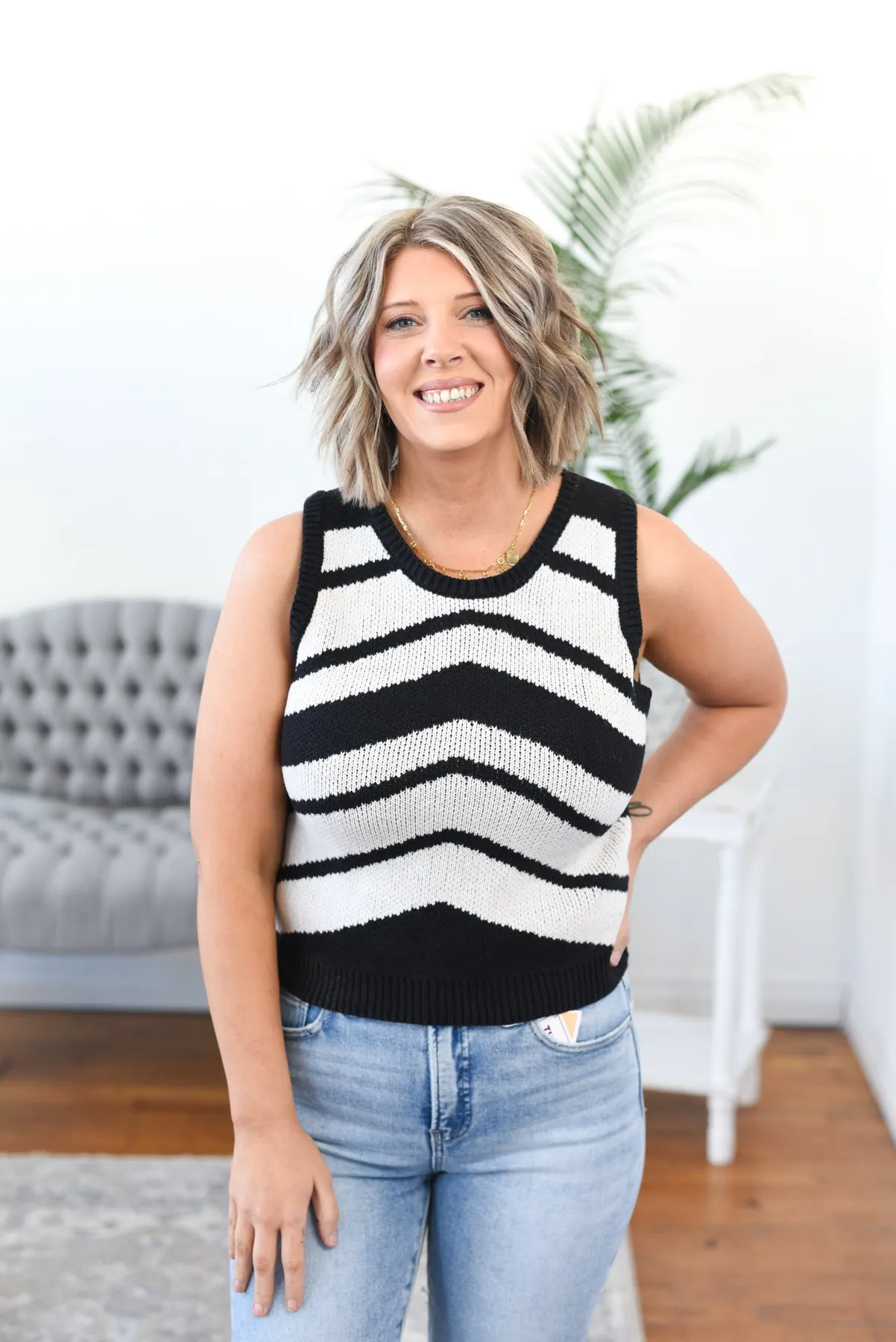 Pennie Chevron Sleeveless Sweater