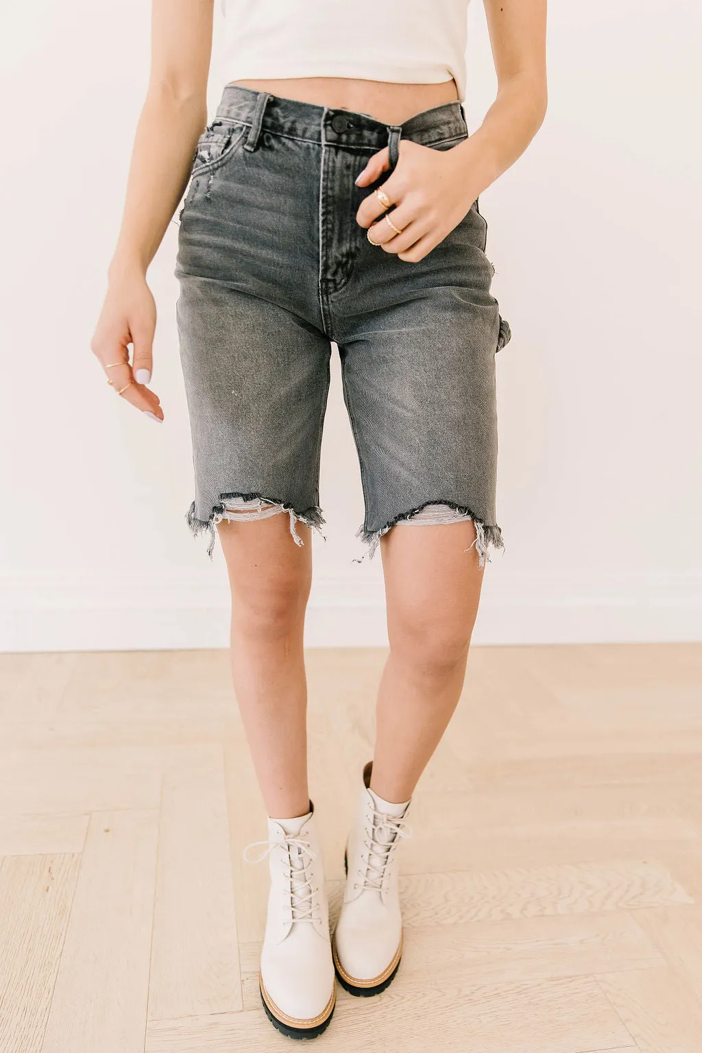 Pepper and Salt Utility Bermudas by Kancan