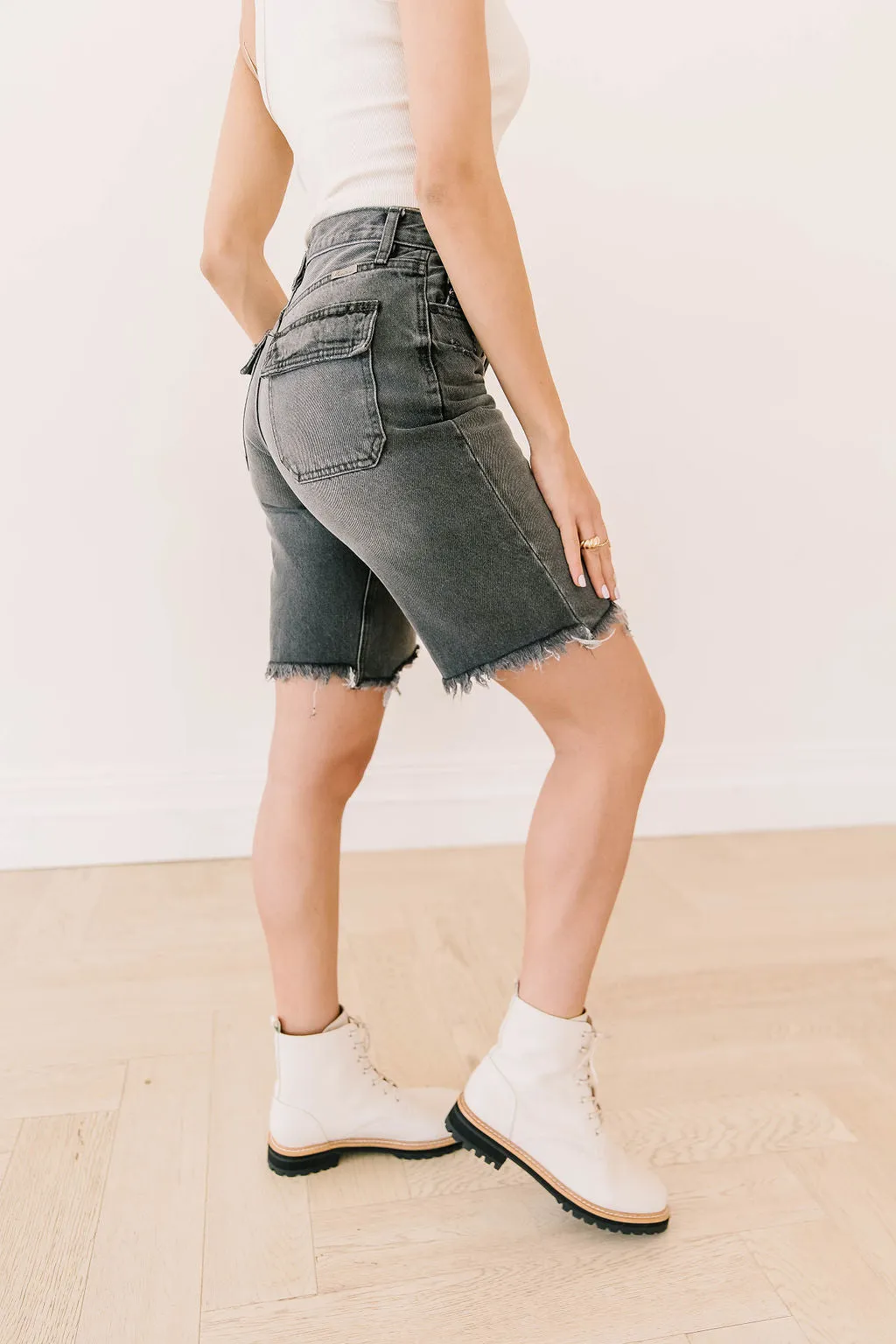 Pepper and Salt Utility Bermudas by Kancan
