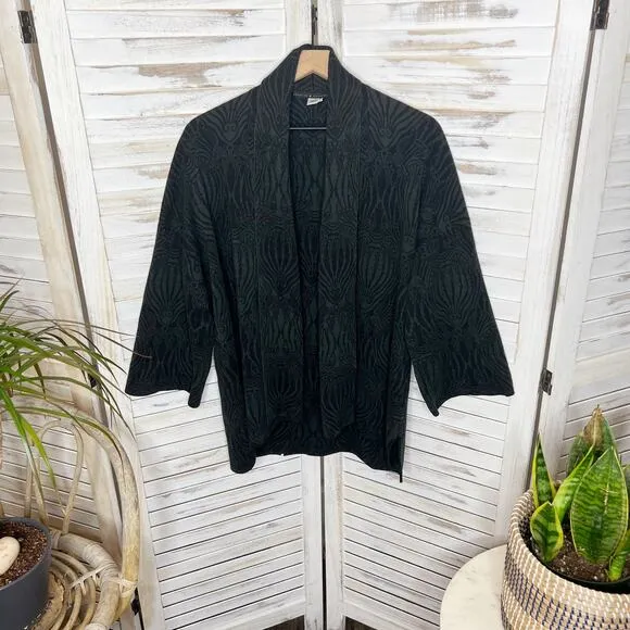 PERUVIAN CONNECTION S Women's Open Front Oversized Cardigan Sweater Pima Cotton