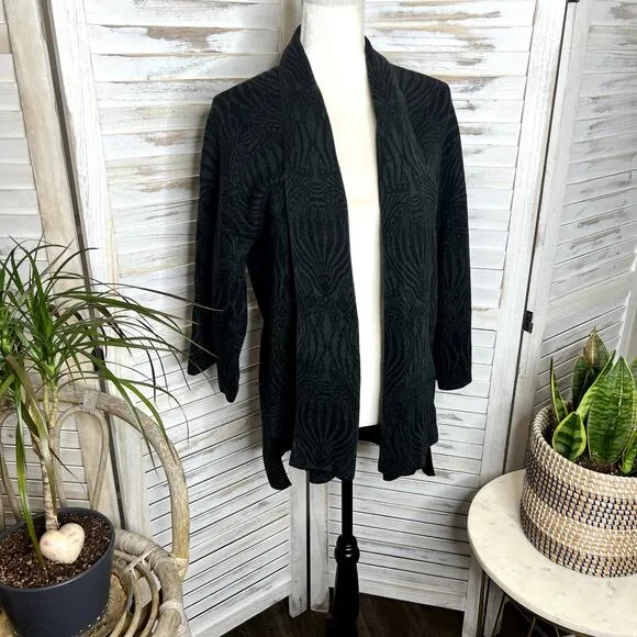 PERUVIAN CONNECTION S Women's Open Front Oversized Cardigan Sweater Pima Cotton