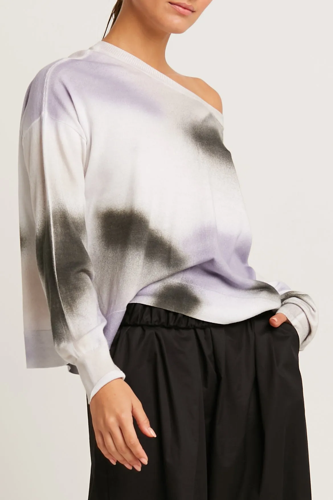 Pima Cotton Sprayed Crewneck Sweater