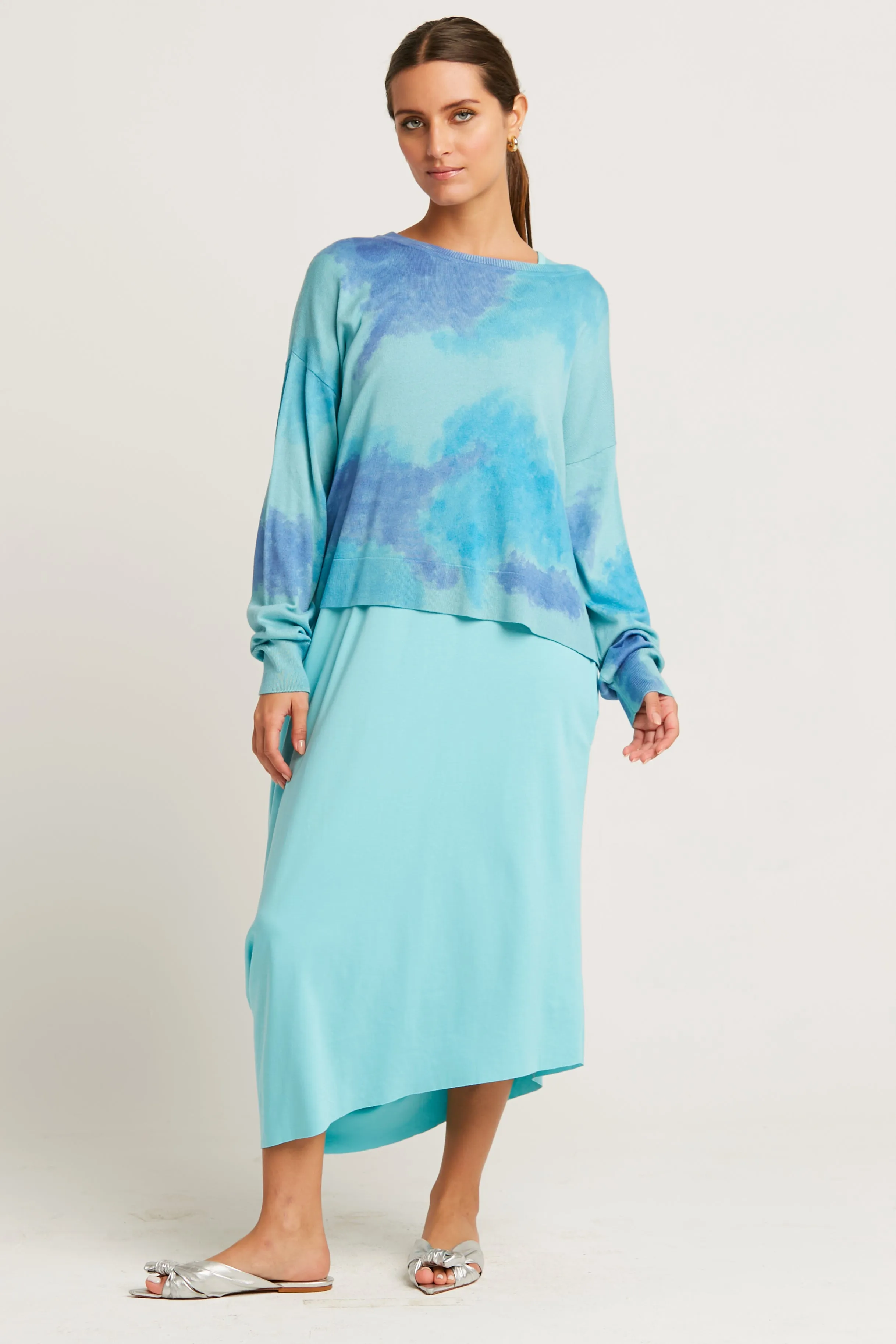 Pima Cotton Sprayed Crewneck Sweater