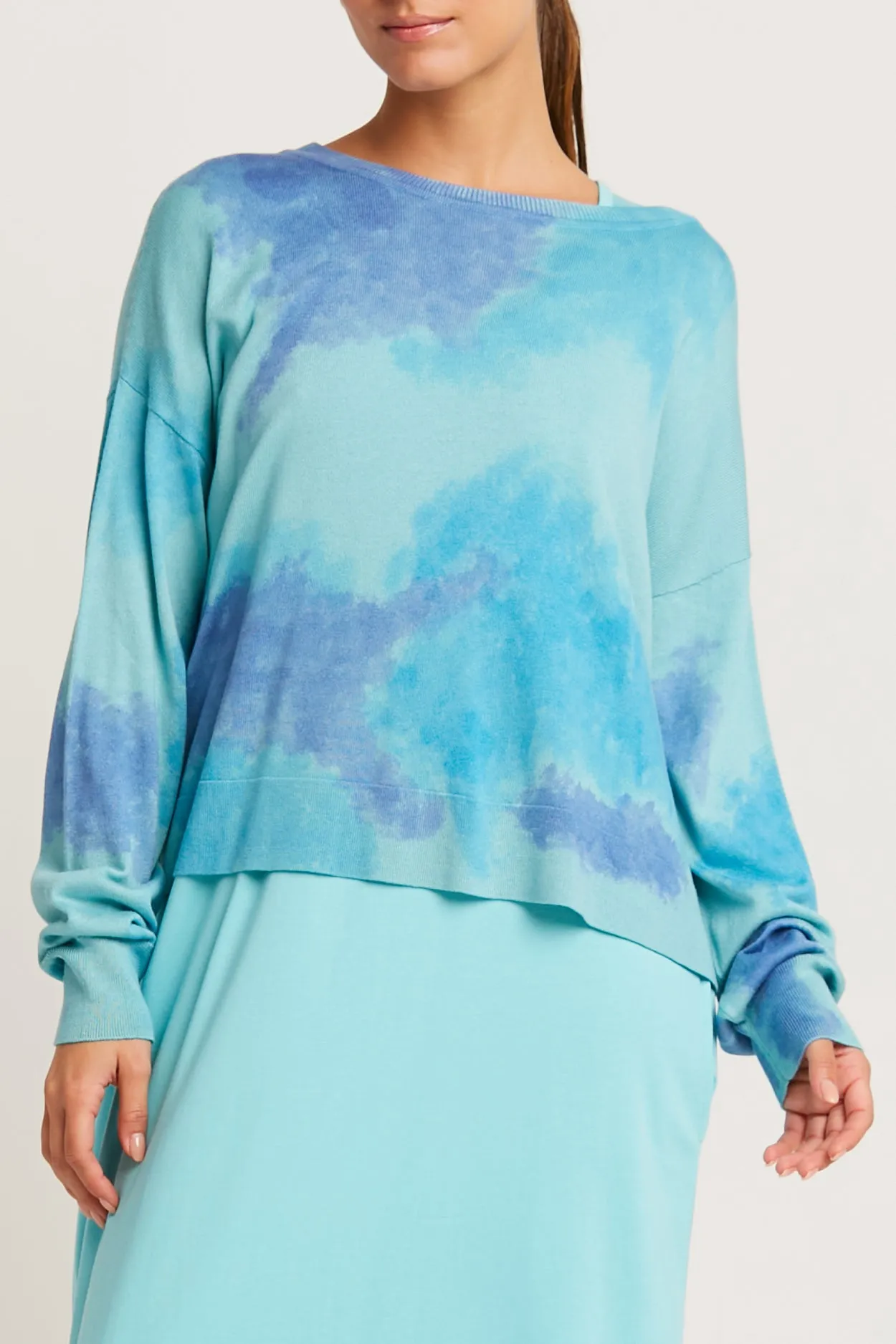Pima Cotton Sprayed Crewneck Sweater