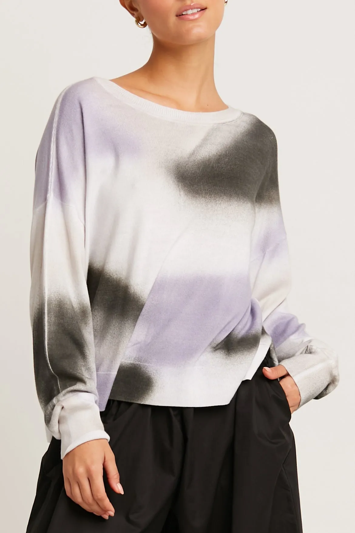 Pima Cotton Sprayed Crewneck Sweater