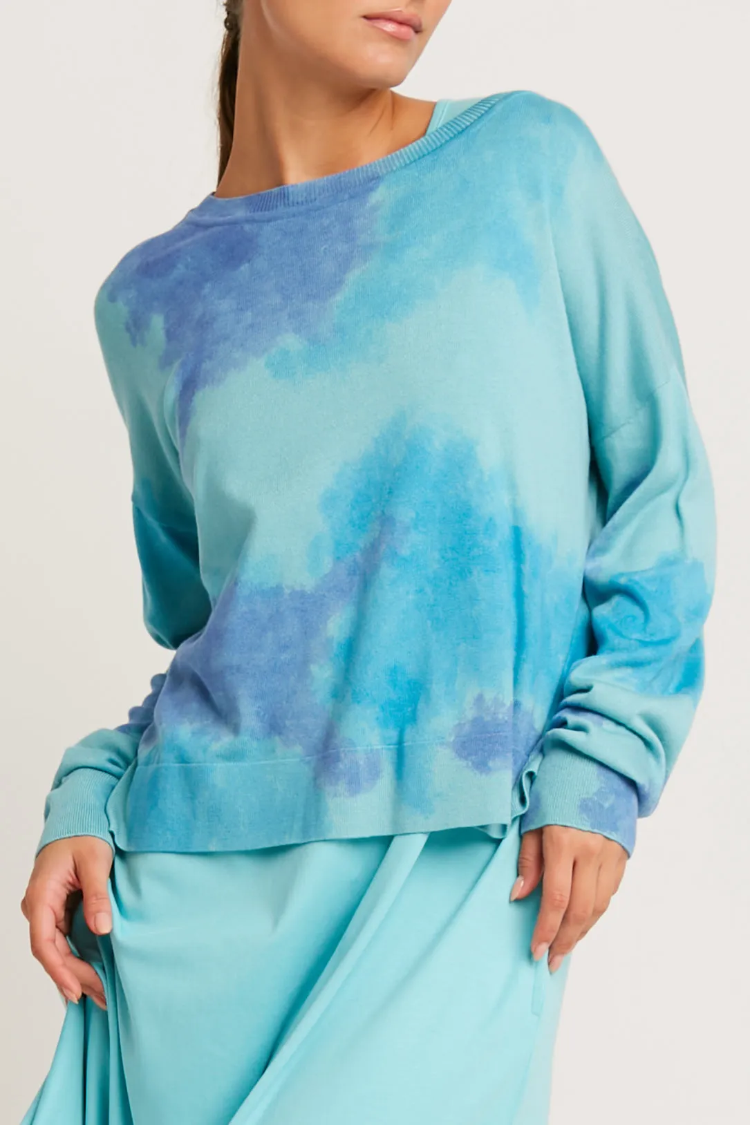 Pima Cotton Sprayed Crewneck Sweater