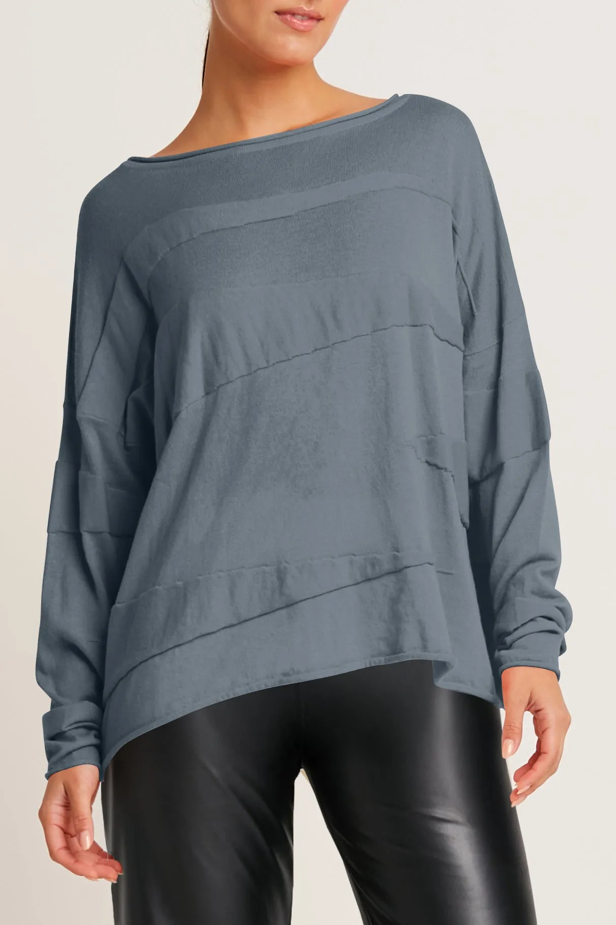 Pima Cotton Zig Zag Crewneck Sweater