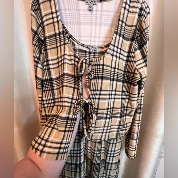 Plaid dress and sweater set