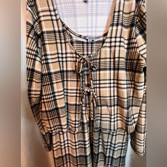 Plaid dress and sweater set
