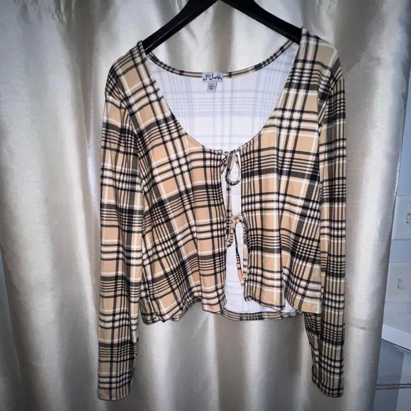Plaid dress and sweater set