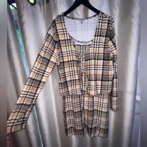 Plaid dress and sweater set