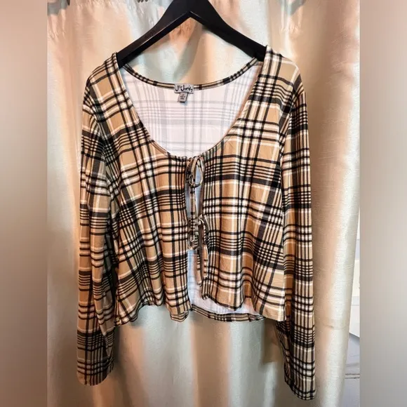 Plaid dress and sweater set