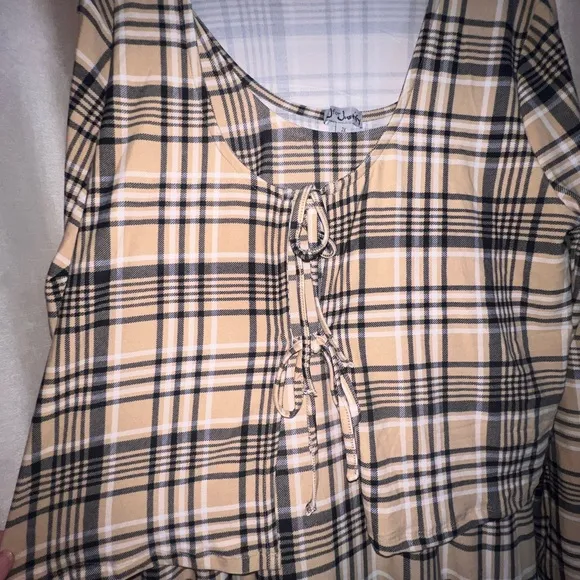 Plaid dress and sweater set