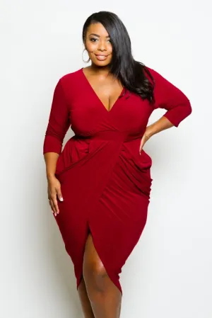 Plus Size Slay Goddess Drape Midi Dress