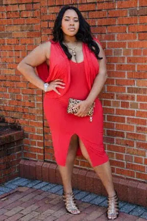 Plus Size Solid Cape Sleeve Midi Dress
