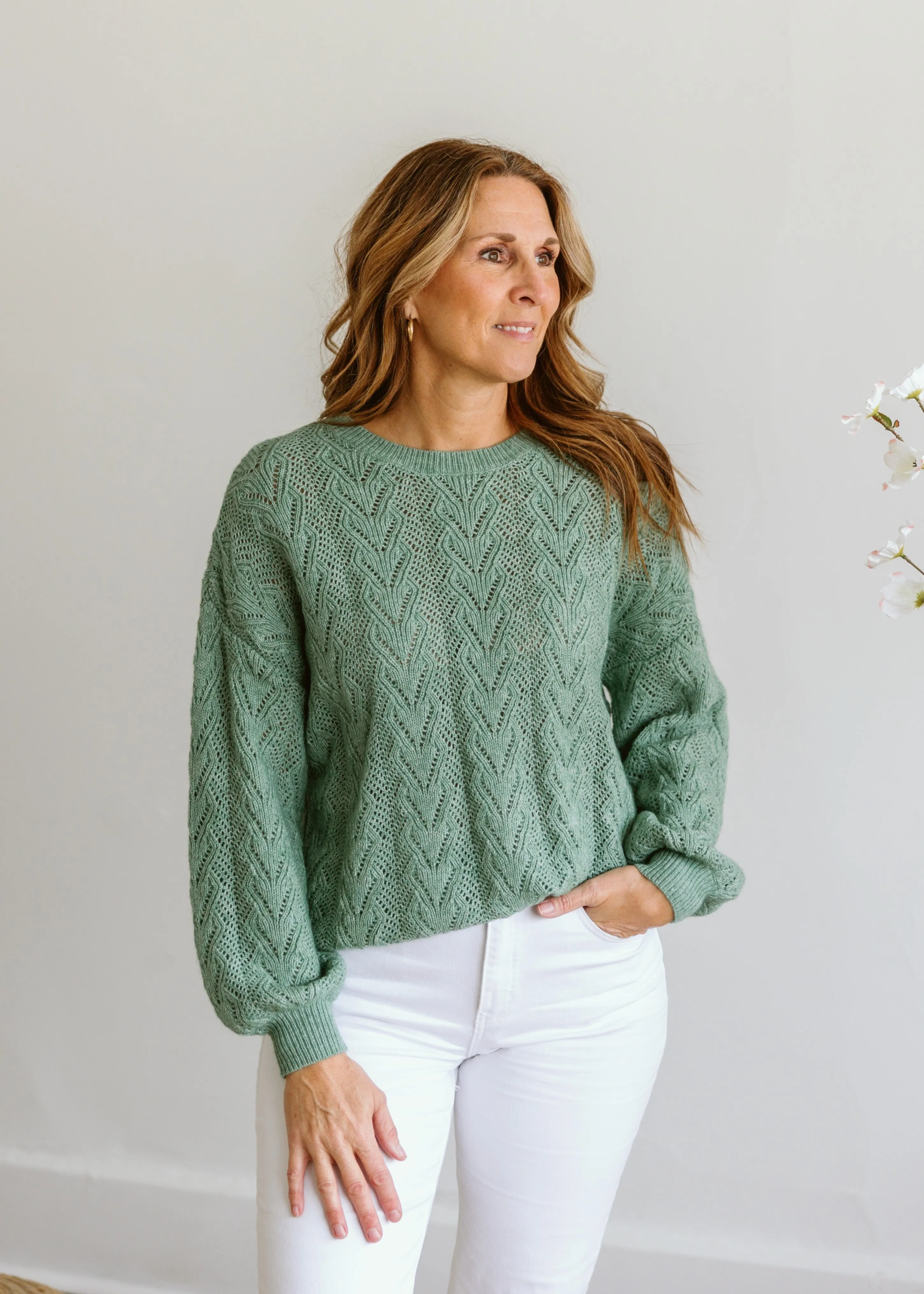 Pointelle Detail Sweater