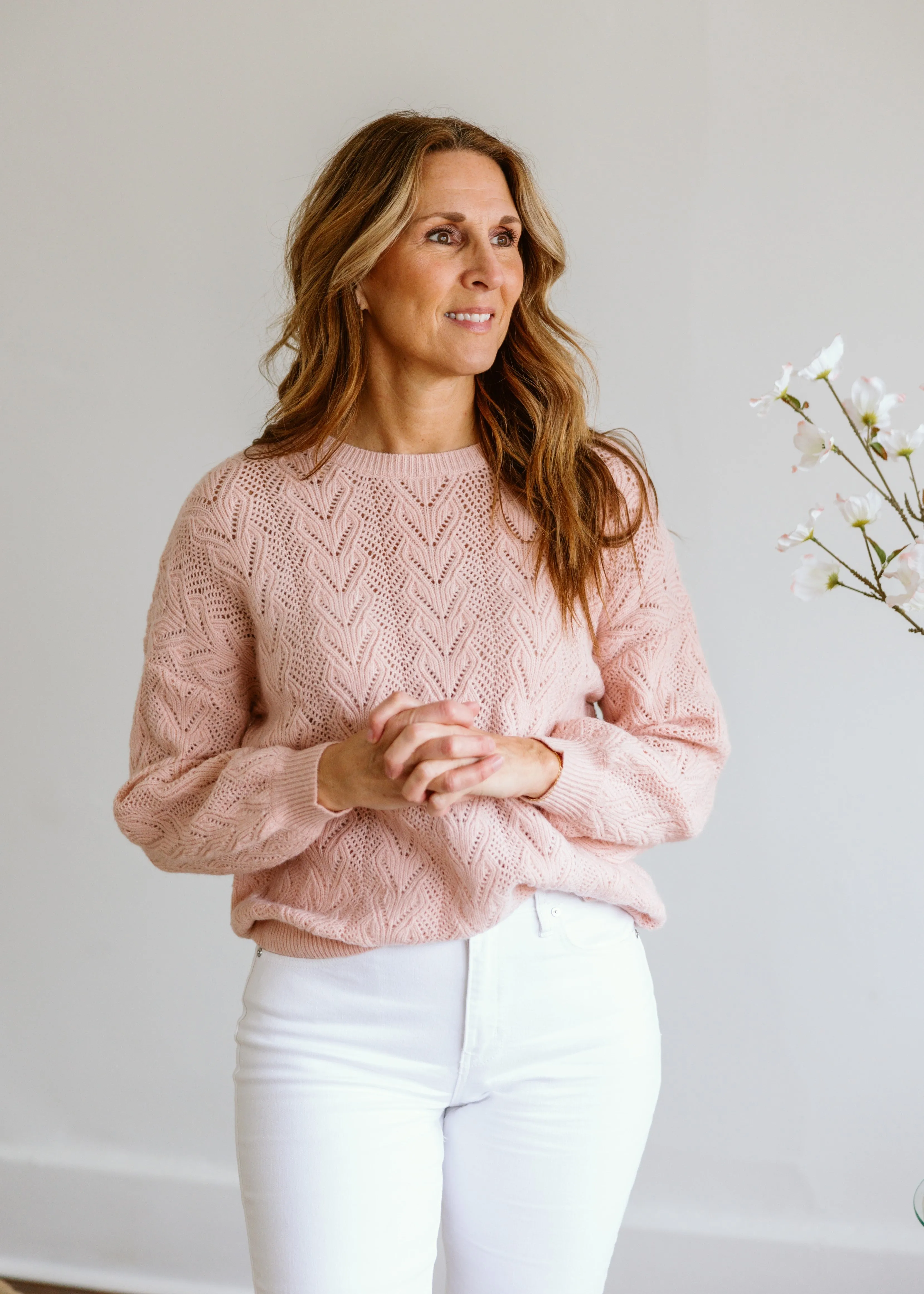 Pointelle Detail Sweater