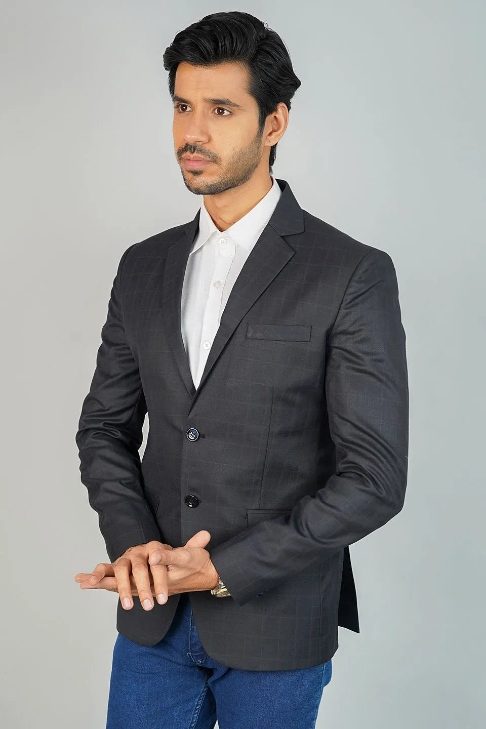 Poly Viscose Black Blazer