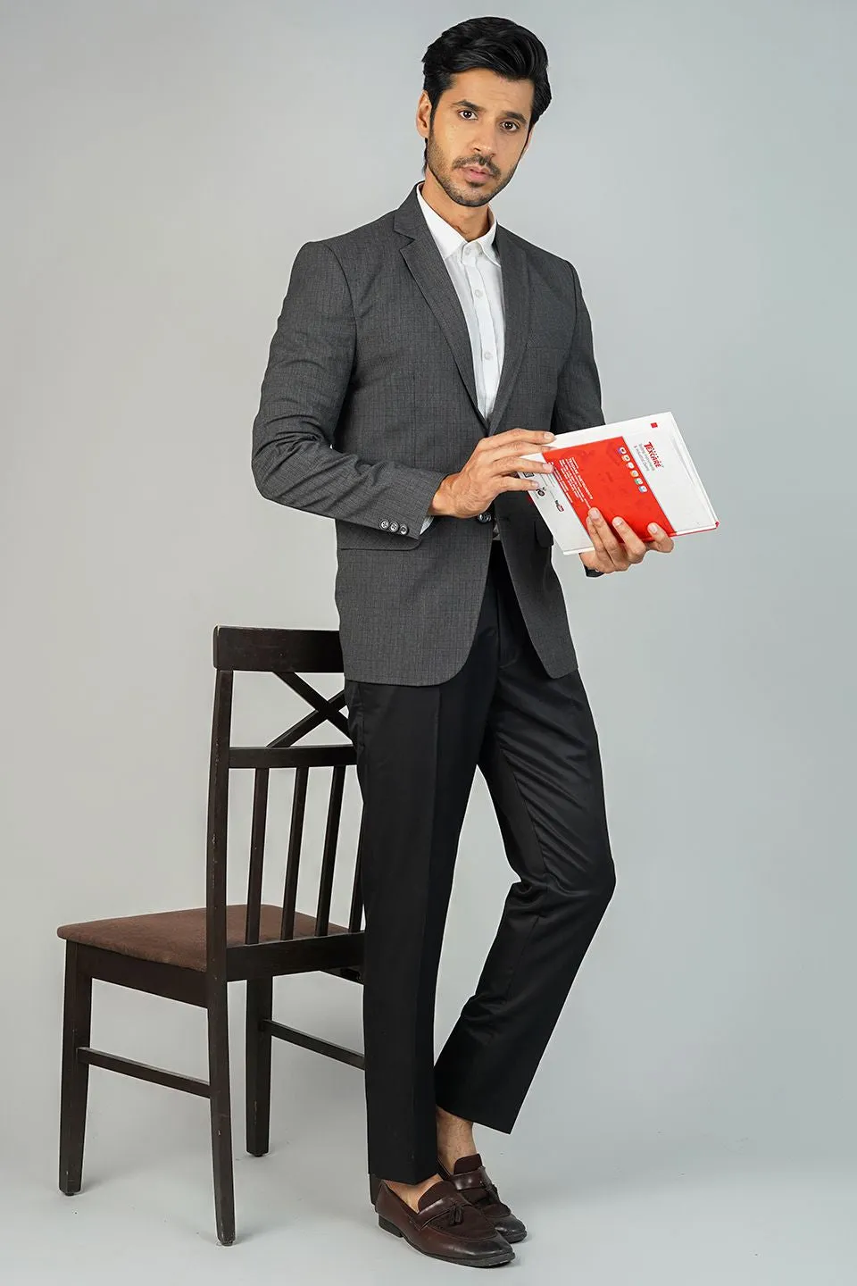 Poly Viscose Grey Blazer
