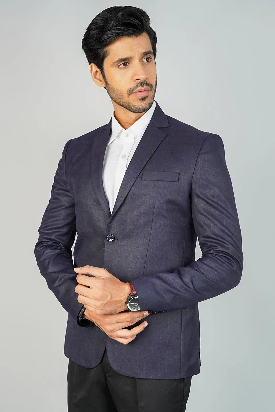 Poly Viscose Purple Blazer
