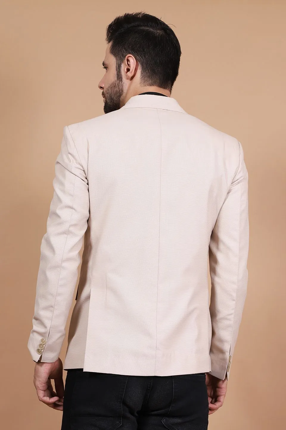 Polyester Cotton Beige Blazer