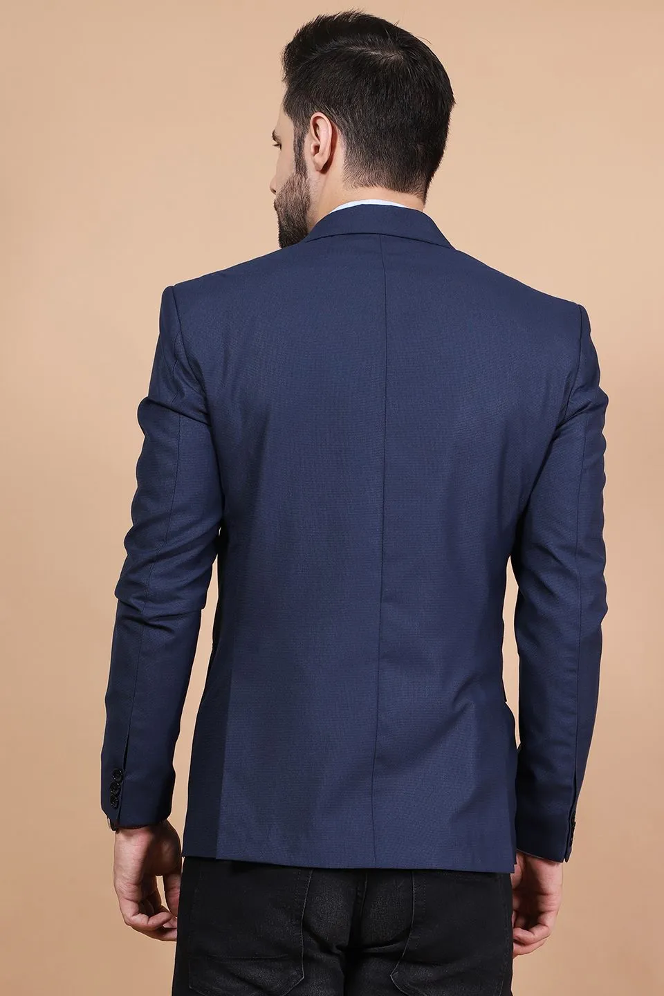 Polyester Cotton Blue Blazer