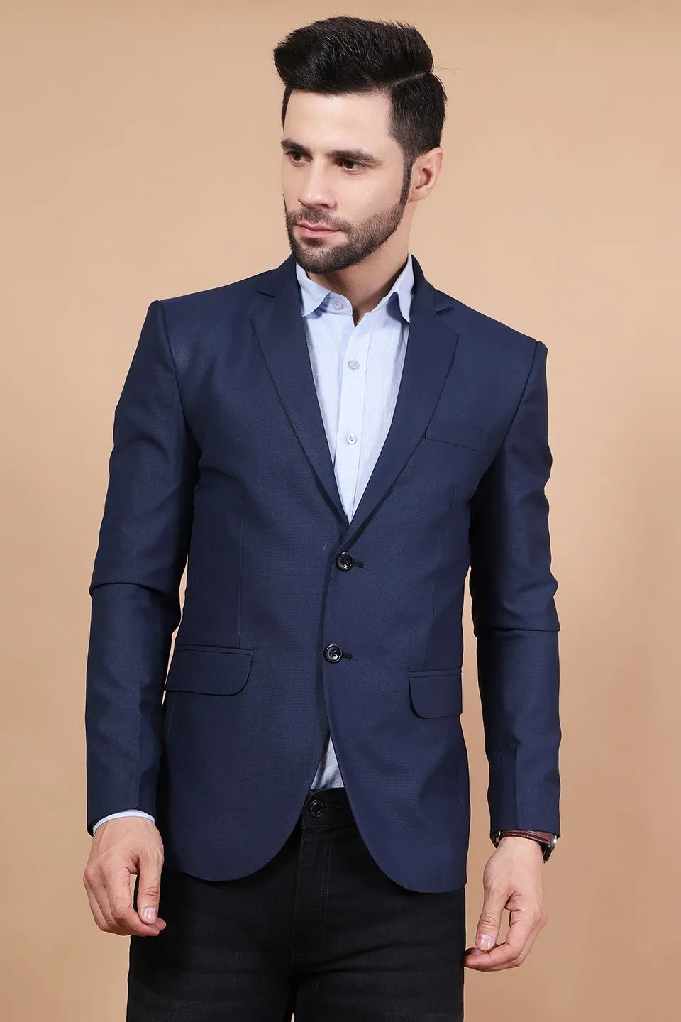 Polyester Cotton Blue Blazer