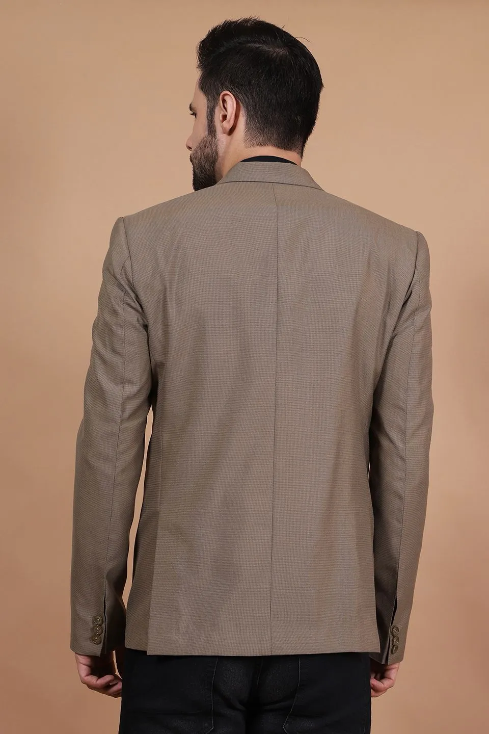 Polyester Cotton Brown Blazer