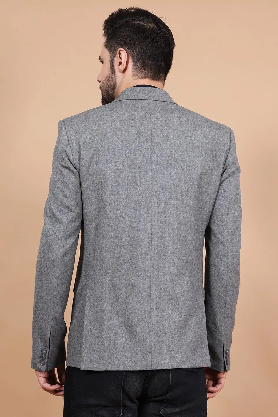 Polyester Cotton Grey Blazer